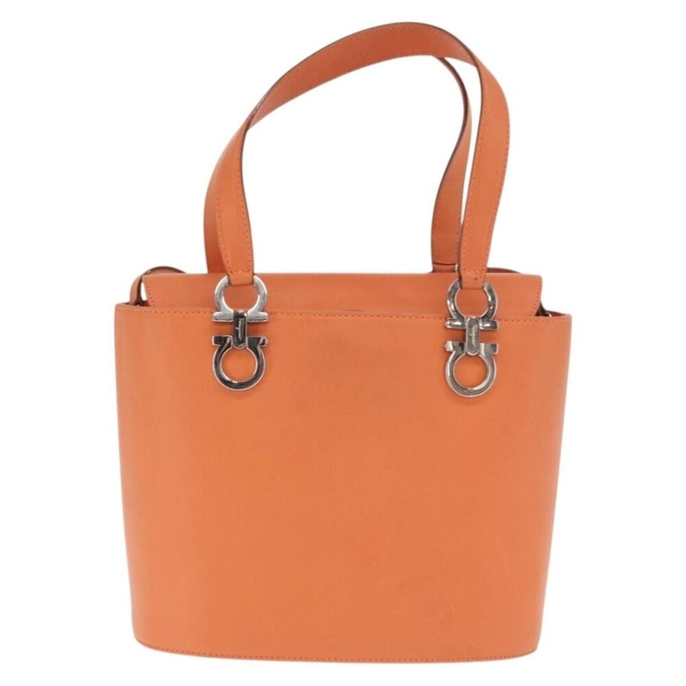 Salvatore Ferragamo Leather Gancini Handbag Orange